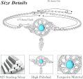 wholesale 925 Sterling Silver Turquoise Feather Dreamcatcher Adjustable Bracelet 8-14cm -0-5