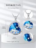 wholesale 925 Sterling Silver Blue Crystal Polar Bear Mommy and Me Pendant Necklaces for Women's Gifts-0-1