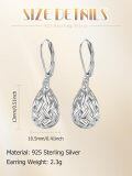 wholesale 925 Sterling Silver Drop Earrings Platinum Plated Woven Braided Teardrop Lever Back-0-2