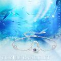wholesale 925 Sterling Silver Heart and Opal Sea Turtle Charm Anklet Beach Jewelry for Women Girls 7-8 Adjustable Chain Length-0-3
