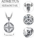wholesale 925 Sterling Silver Round Celtic Knot Pendant on Rolo Chain - Irish Protection Jewelry for Men (24+2) -0-1