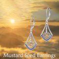 wholesale 925 Sterling Silver Evil Eye Blue Crystal Dangle Earrings Faith s for Women Girls-0-1