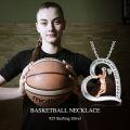 wholesale 925 Sterling Silver Heart-Shaped Basketball Player Pendant Necklace with Quote She Believed She Could So She Did - Sports Themed s for Women-0-4