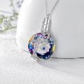 wholesale 925 Sterling Silver Tree Of Life Evil Eye Rainbow Crystal Oil Diffuser Pendant Necklace-0-3