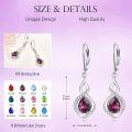 wholesale 925 Sterling Silver Infinity Birthstone Dangle Earrings for Women-0-2