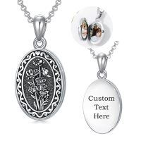 wholesale 925 Sterling Silver Oval Locket Bracelet Wholesale With Floral Engraving And Chain Clasp-10-October-marigold-p-10-October-marigold-2.text customized-1.no custom-10-October-marigold-text-3.photo&text customized
