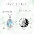 wholesale 925 Sterling Silver Blue Moonstone Buddha Tree of Life Pendant Necklace for Women-0-4
