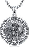 wholesale 925 Sterling Silver Nordic God Freyr Pendant Necklace  Norse Mythology Jewelry for Men-0-0