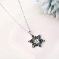 wholesale 925 Sterling Silver Black & Mother-of-Pearl Star of David Pendant Necklace Judaica Christian Gifts for Her-0-3
