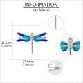 wholesale 925 Sterling Silver Blue & Green Enamel Dragonfly Brooch Pins for Women Girls Gifts Christmas Jewelry 2023-0-4