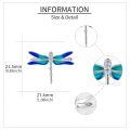 wholesale 925 Sterling Silver Blue & Green Enamel Dragonfly Brooch Pins for Women Girls Gifts Christmas Jewelry 2023-0-4