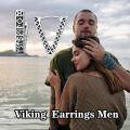wholesale 925 Sterling Silver Black Viking Rune Hinged Hoop Earrings Norse Jewelry for Men Women-0-5