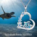 wholesale 925 Sterling Silver Blue Opal Sea Star & Turtle Wave Compass Pendant Necklace for Women Girls  45cm Chain Length-0-5