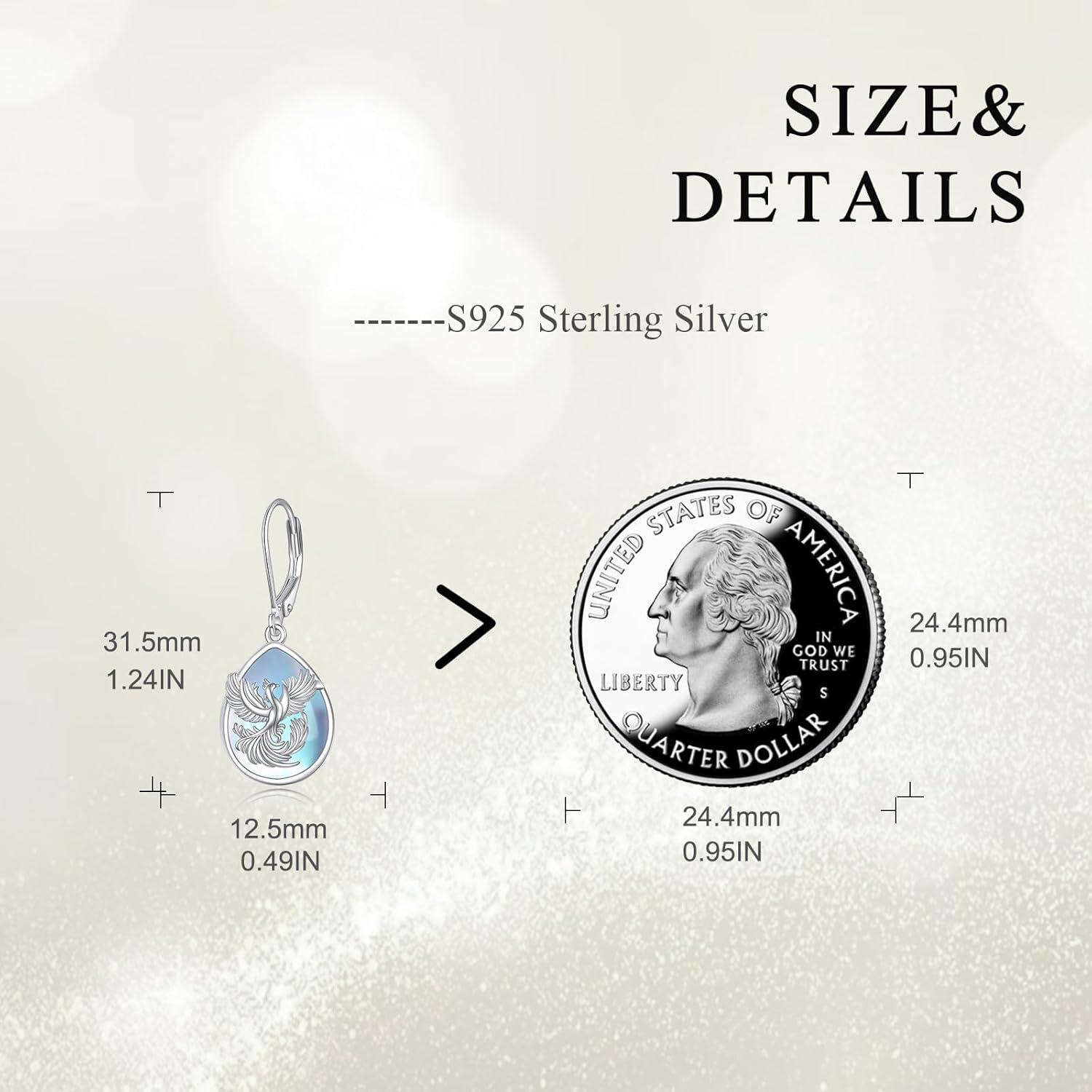 wholesale 925 Sterling Silver Blue Opal Phoenix Drop Earrings-0-3