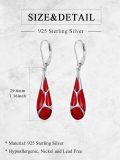 wholesale 925 Sterling Silver Blue Enamel Tear Drop Leverback Earrings for Women Gift Ideas-0-9
