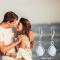 wholesale Sterling Silver Moonstone Larimar Teardrop Earrings Infinity Dangle Gifts-0-3