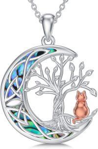 wholesale TOUPOP Tree Of Life Necklace 925 Sterling Silver Abalone Shell Moon Jewelry Gift For Women Mom Wife On Anniversary Birthday -undefined