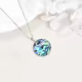 wholesale 925 Sterling Silver Abalone Shell Triskele Trinity Knot Pendant Necklace-0-4
