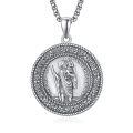 wholesale 925 Sterling Silver Saint Christopher Medal Pendant Necklace with Chain for Men and Women-0-0