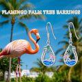 wholesale Sterling Silver Blue Opal Palm Tree Earrings Teardrop Ocean Wave Jewelry-0-8