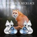 wholesale 925 Sterling Silver Fox Heart Blue Crystal Stud Earrings-0-4