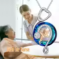 TOUPOP Sterling Silver Crystal Stethoscope Necklace Nurse Gift-0-1