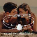 wholesale S925 Sterling Silver White Opal Teardrop Bracelet, Minimalist Jewelry Gift for Her-0-1