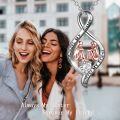 wholesale 925 Sterling Silver Infinity Love Heart Pendant with Angels and Cubic Zirconia for Sisters-0-1