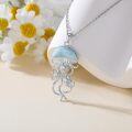 wholesale 925 Sterling Silver Larimar Jellyfish Pendant Necklace for Women - Ocean Inspired s-0-2