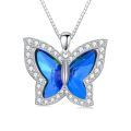 TOUPOP Sterling Silver Birthstone Butterfly Pendant Necklace-0-0