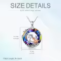 TOUPOP 925 Silver Crystal Horse Pendant Necklace Gift for Women-0-3