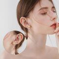 wholesale 925 Sterling Silver Cute Axolotl Drop Earrings With Pink Cz Crystals Platinum Plated-0-5