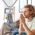 wholesale 925 Sterling Silver Viking Thor Hammer Necklace – Hypoallergenic, Nickel-Free – Norse Guidance & Protection Jewelry for Men Women – Ideal Gift for Birthdays, Christmas-0-5