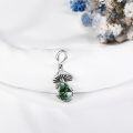 wholesale 925 Sterling Silver Green Turquoise Stone Mushroom Pendant Charm Bracelet for Women Mom Gift-0-3