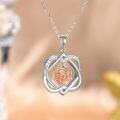 wholesale 925 Sterling Silver Diamond Rose Gold Heart Pendant Necklace for Women Valentines Day Gifts-0-2