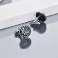 wholesale Sterling Silver Abalone Onyx Cufflinks Viking Airplane Firefighter Guitar for Men-0-15
