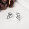 wholesale 925 Sterling Silver Owl Stud Earrings for Women and Girls - 8mm x 7mm-0-2