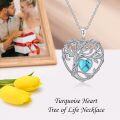 wholesale TOUPOP Tree Of Life Necklace Sterling Silver Turquoise December Birthstone Pendant Necklace Irish Celtic Heart Tree Jewelry Birthday Christmas Gifts For Women Wife Girlfriend -0-3