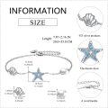 wholesale 925 Sterling Silver Blue Crystal Sea Shell & Starfish Charm Pearl Anklet Beach Foot Chain s for Women-0-3