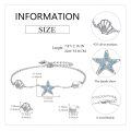 wholesale 925 Sterling Silver Blue Crystal Sea Shell & Starfish Charm Pearl Anklet Beach Foot Chain s for Women-0-3