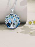 wholesale TOUPOP Tree Of Life Necklaces For Women Family Tree December Birthstone Birthday Ncklace Tanzanite Jewelry S925 Sterling Silver Jewelry Birthday Gifts For Women Girlfriend Wife Her Mom -0-2
