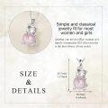 wholesale 925 Sterling Silver Rose Quartz Lucky Cat Pendant Necklace for Women Girls s 38cm Chain Length-0-2