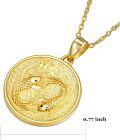 wholesale Gold 925 Sterling Silver Pisces Zodiac Sign Pendant Necklace for Women-0-3