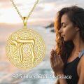 wholesale 925 Sterling Silver Round Pendant with Star of David and Hebrew Letter Tzaddik Necklace - Jewish Messianic  for Women-0-1