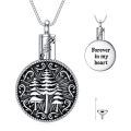 TOUPOP Sterling Silver & Stone Oxidation Tree Of Life Urn Necklace w/Funnel-0-1