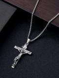 wholesale 925 Sterling Silver Crucifix Pendant Necklace Jesus Christ Cross With Chain-0-4