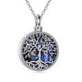 wholesale 925 Sterling Silver Tree Of Life Necklace Wholesale With Abalone Shell Pendant-0-6
