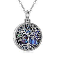 wholesale 925 Sterling Silver Tree Of Life Necklace Wholesale With Abalone Shell Pendant-beautiful opal tree urn