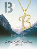 TOUPOP 14K Gold Moissanite Initial Letter Pendant Necklace-0-4