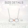 wholesale 925 Sterling Silver Infinity Rose Pendant with Diamonds and Chain for Women-0-4
